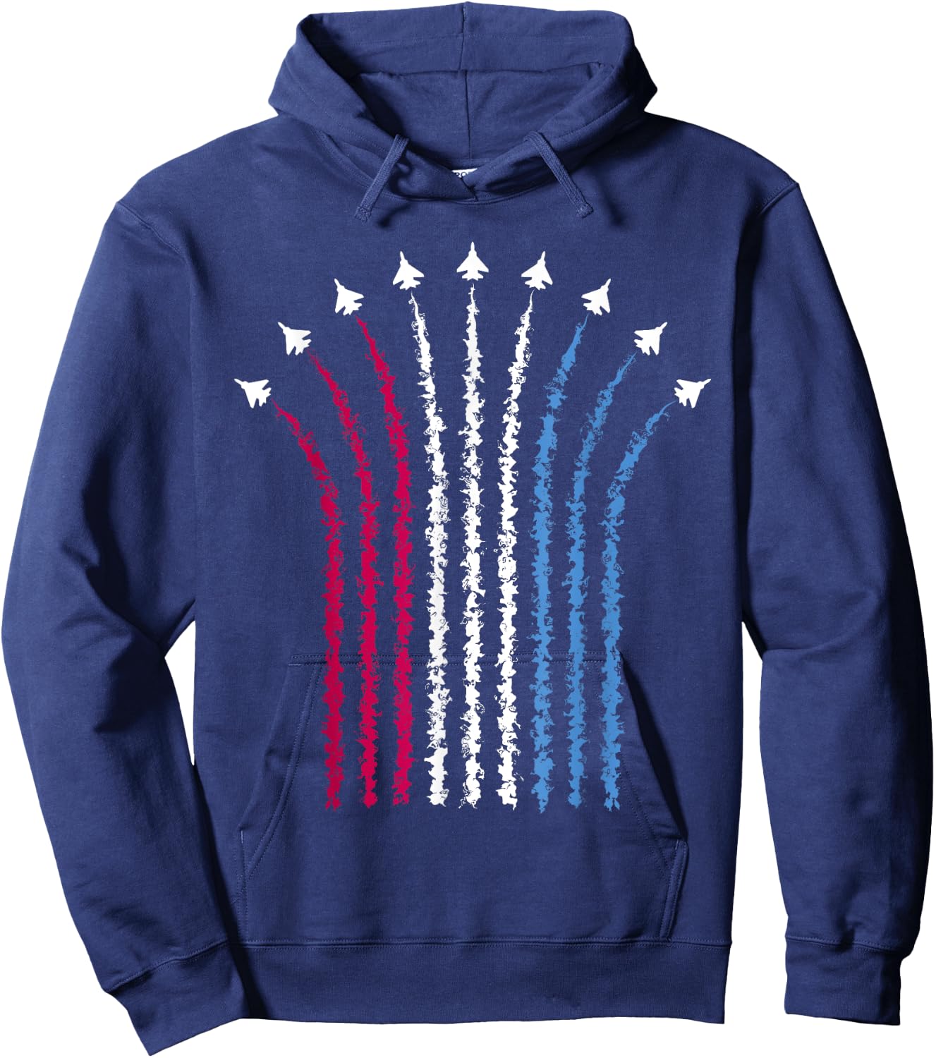 Patriotic USA American Red White Blue Flag Jets 4th of July Hoodie - Hoodie | Navy