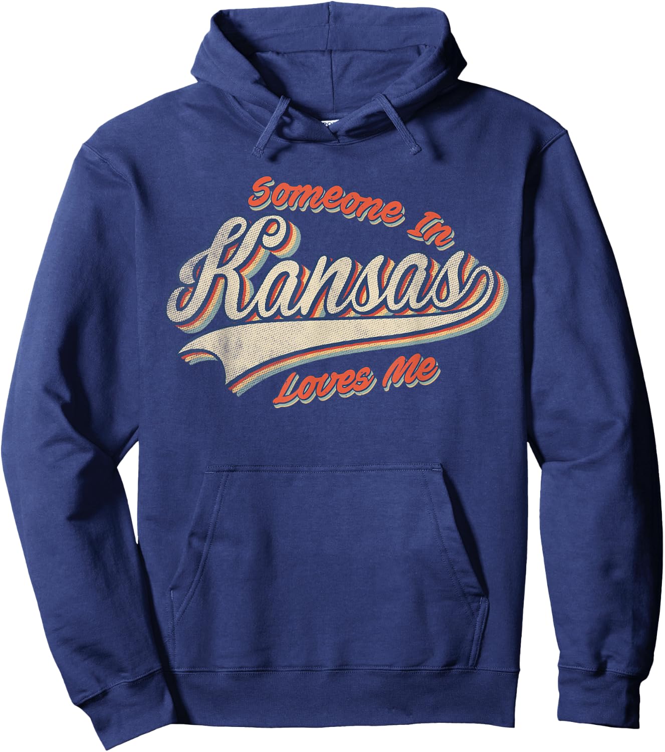 Someone In Kansas Loves Me Retro State Vintage Hoodie - Hoodie | Navy