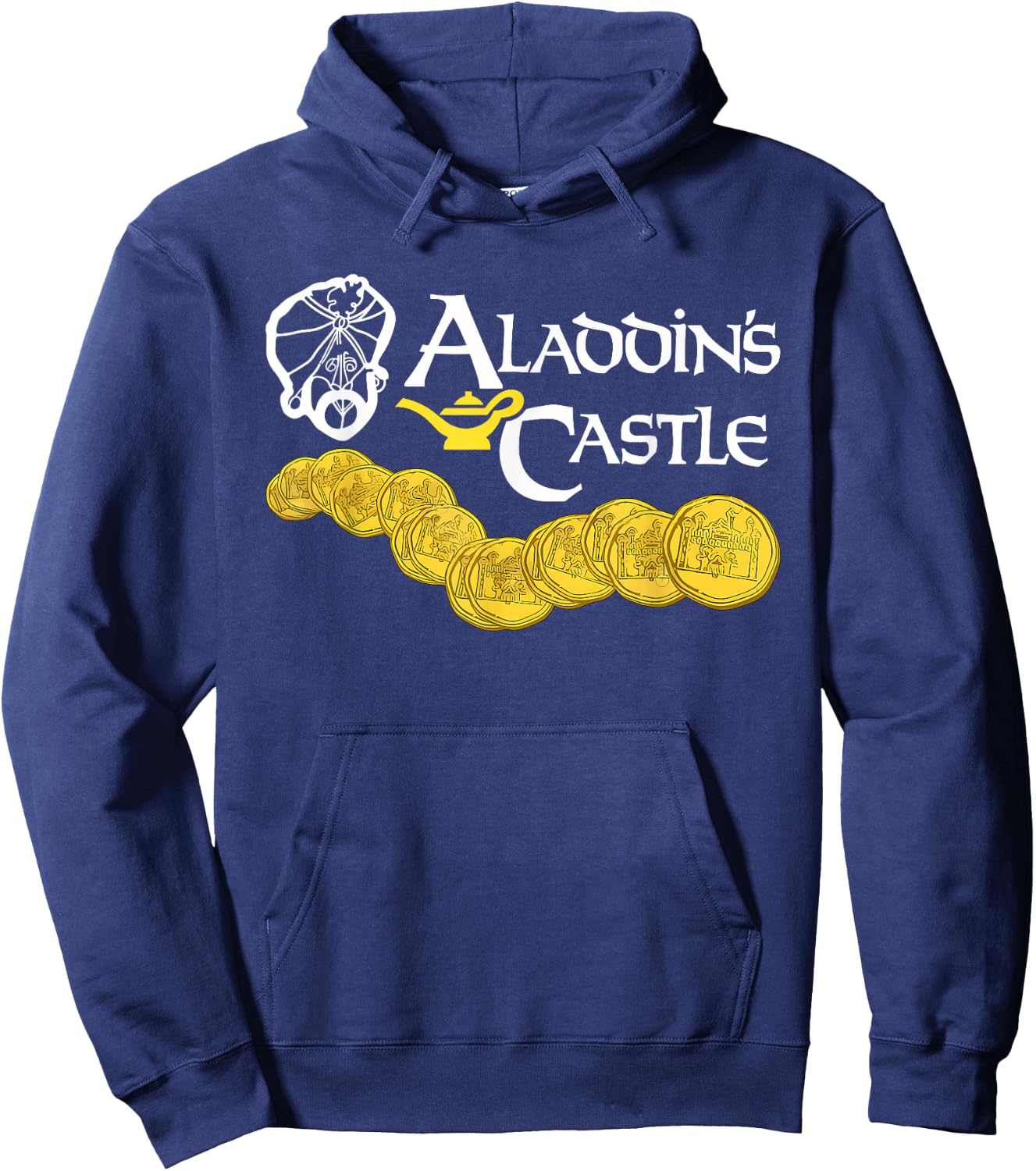 Aladdin's Castle Funny Quote - Adults - Black - Small - Short Sleeve - Classic Fit Hoodie - Hoodie | Navy