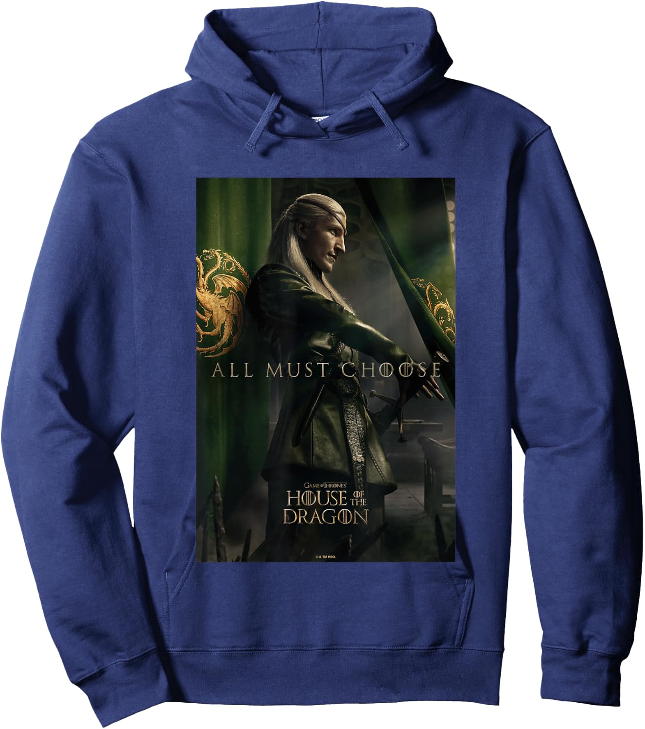 House of the Dragon All Must Choose Aemond Targaryen Vintage Hoodie - Hoodie | Navy