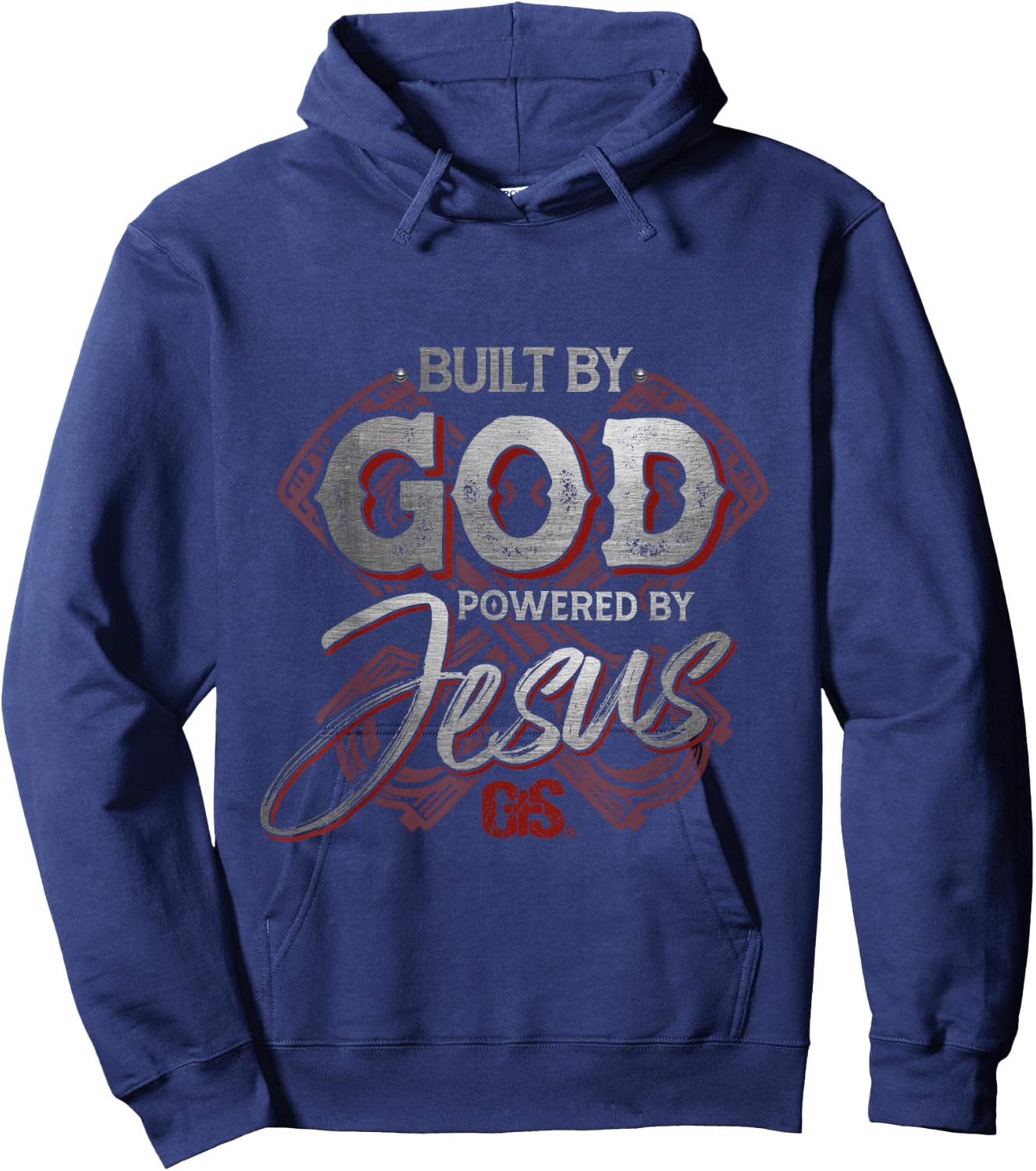 Built By God Powered By Jesus Religious Devout Christian Hoodie - Hoodie | Navy