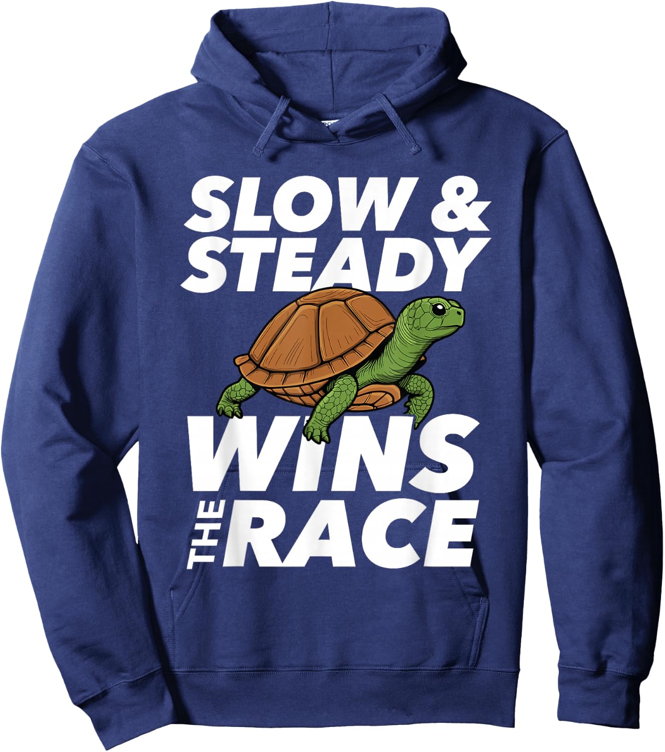 Slow & Steady Wins The Race - Cute Tortoise Beach Sea Turtle Hoodie - Hoodie | Navy