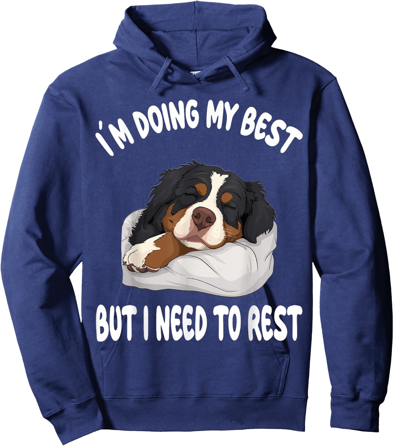 Bernese Mountain Dog Official Sleepshirt Pajamas Nightgown Hoodie - Hoodie | Navy