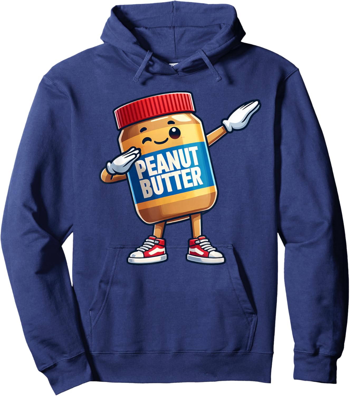 Funny Peanut Butter Jelly Jar Dabbing Boys Girls Kids Hoodie - Hoodie | Navy