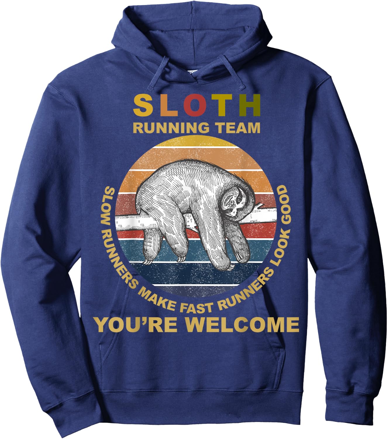 Sloth Running Team Funny Sloth Runner Gifts Women Hoodie - Hoodie | Navy