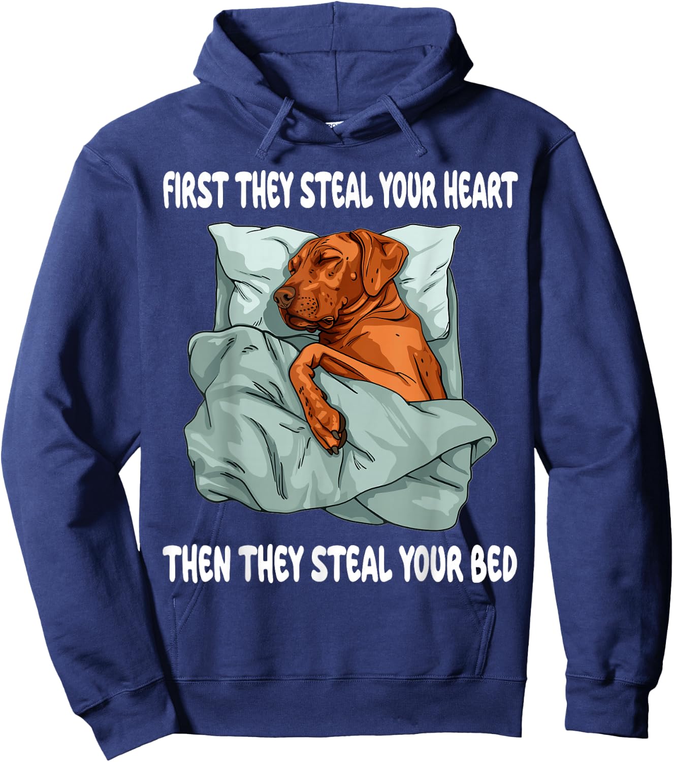 Rhodesian Ridgeback Sleeping Pajamas Nightgown Hoodie - Hoodie | Navy