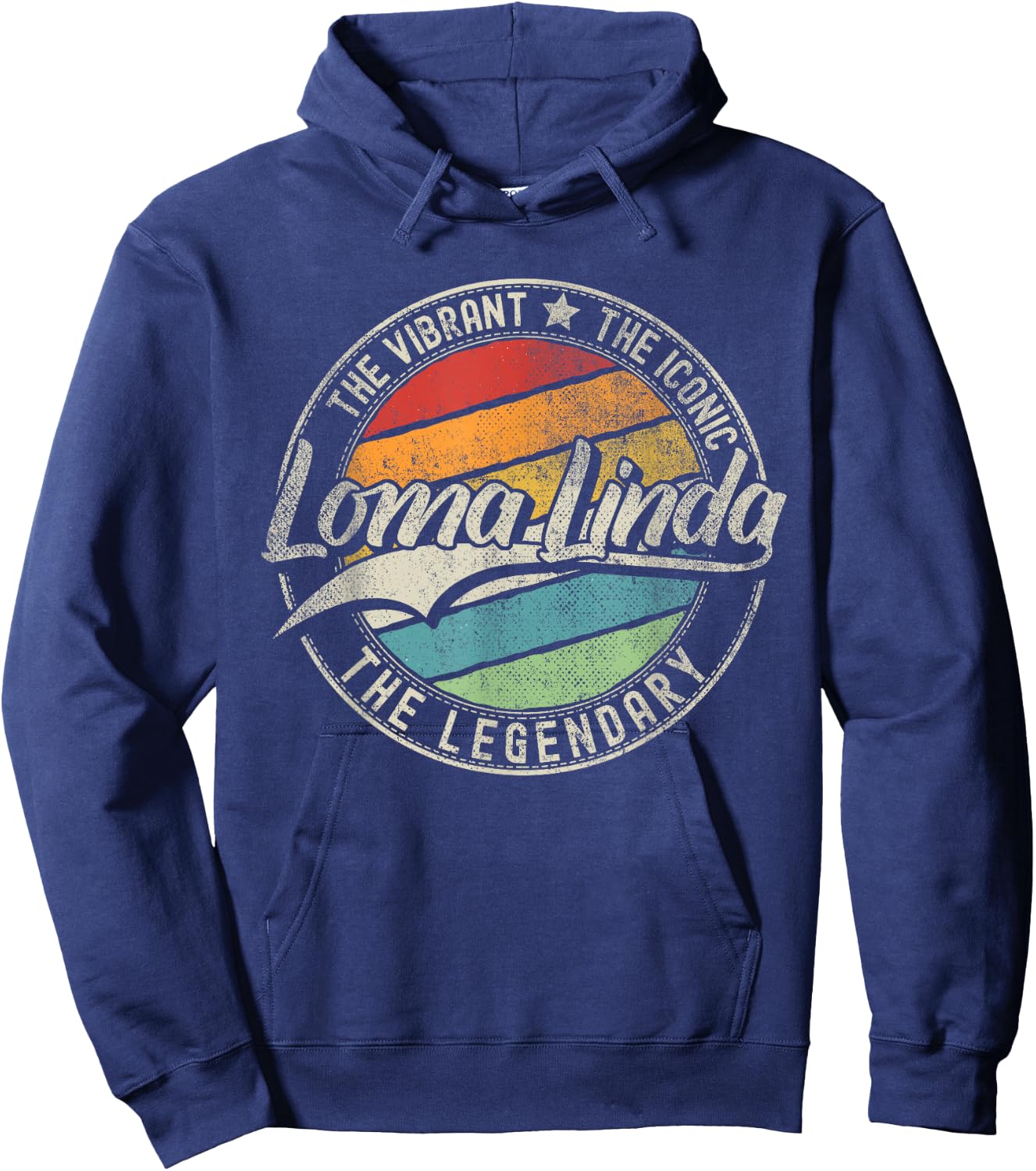 Loma Linda CA | California | Vintage Distressed Hoodie - Hoodie | Navy
