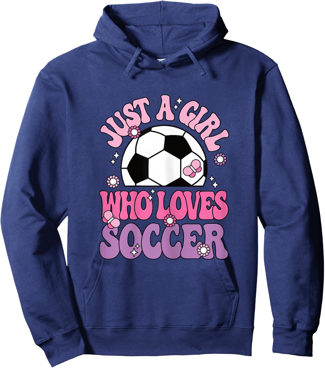 Just A Girl Who Loves Soccer Cute Soccer Player Girls Kids Hoodie - Hoodie | Navy