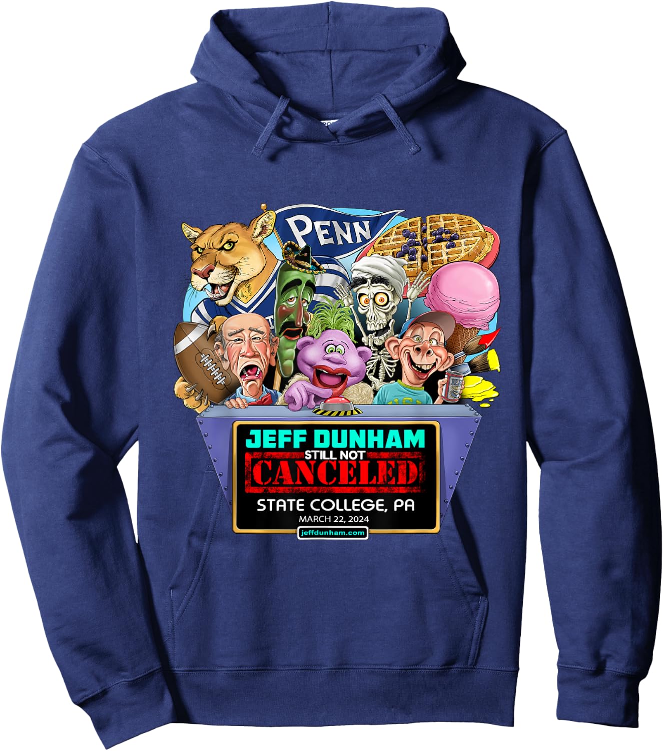 Jeff Dunham State College, PA (2024) Hoodie - Hoodie | Navy