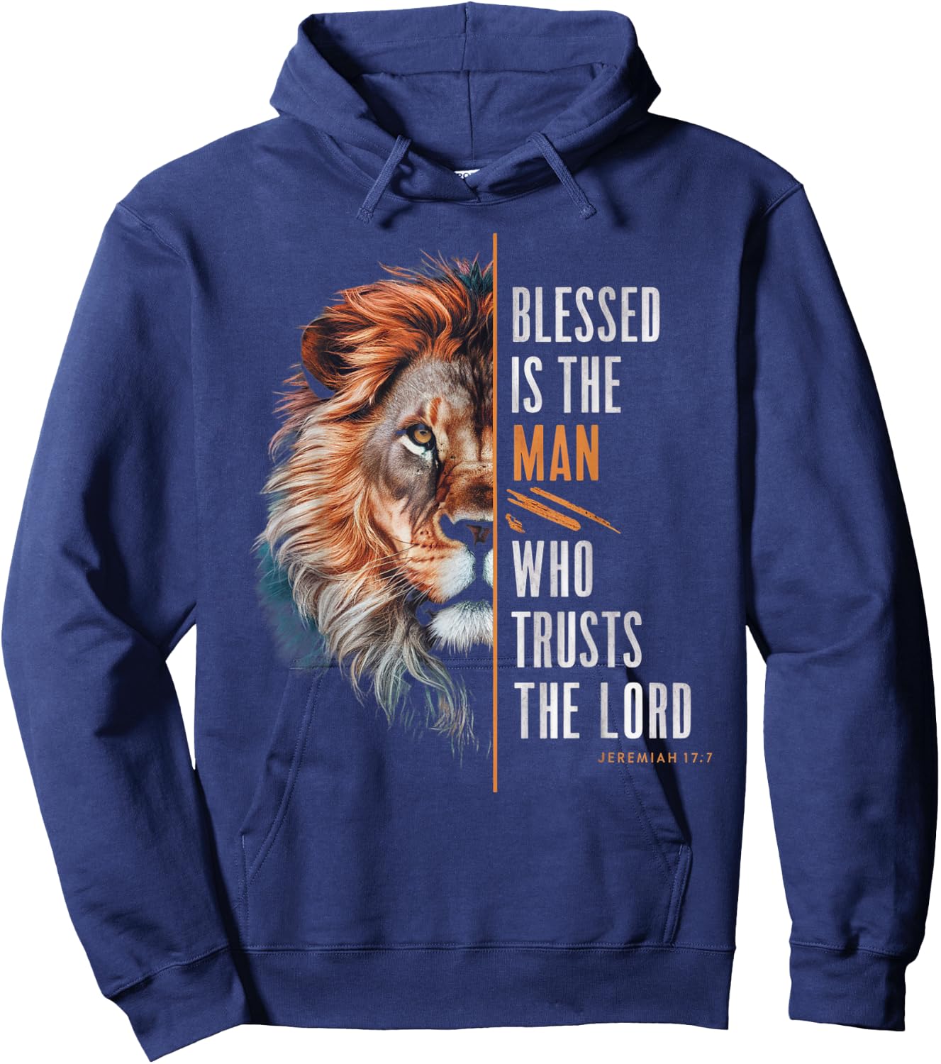 Blessed Christian God Jesus Faith Bible Verse Jeremiah Lion Hoodie - Hoodie | Navy