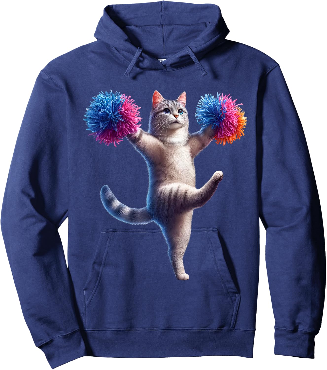 Cat Cheerleading Cheerleader Kitten Lover Hoodie - Hoodie | Navy