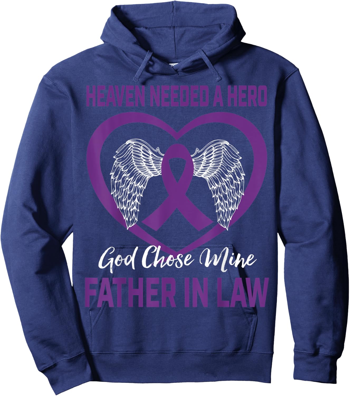 Heaven Needed a Hero Purple Alzheimers Father In Law Graphic Hoodie - Hoodie | Navy