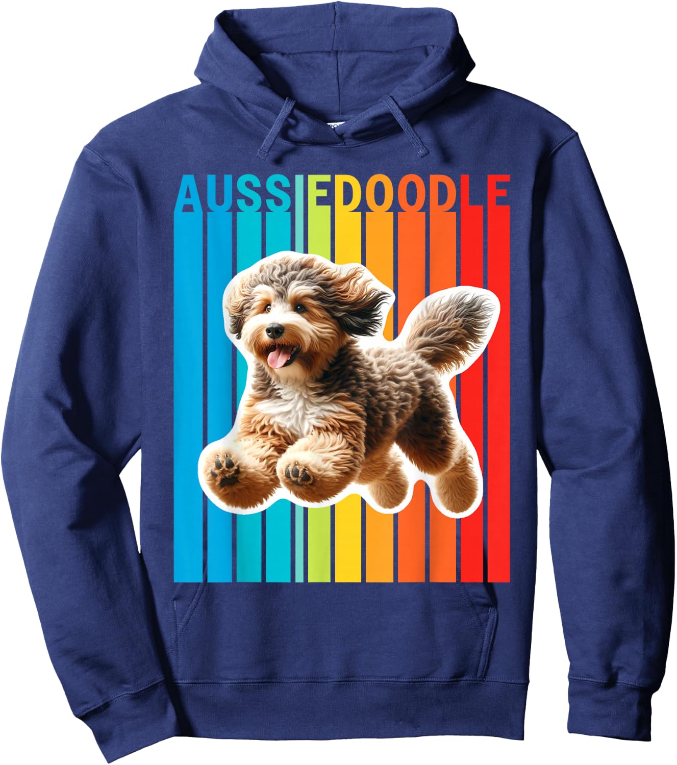 Colorful Aussiedoodle Hoodie - Hoodie | Navy