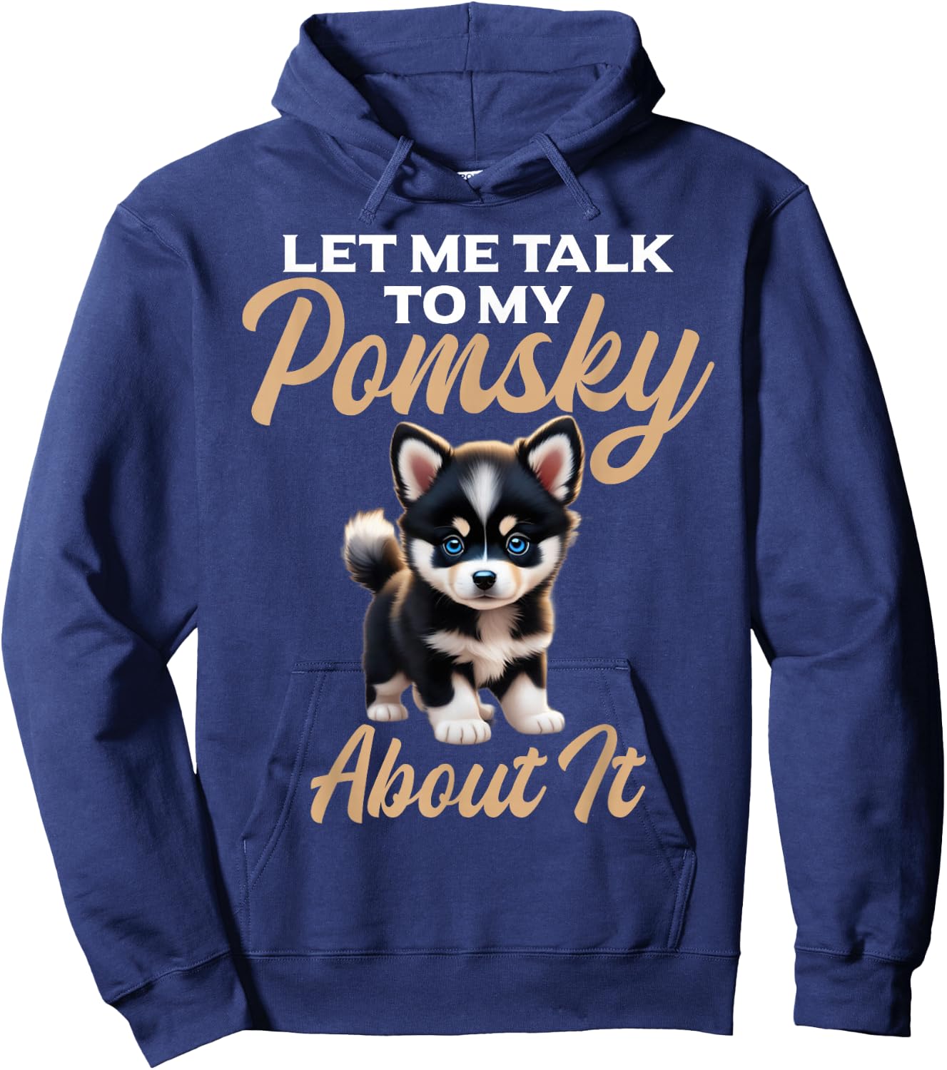 Pomsky Stuffed Animal Dog Owner Dog Bed Pomsky Toys Pomsky Hoodie - Hoodie | Navy