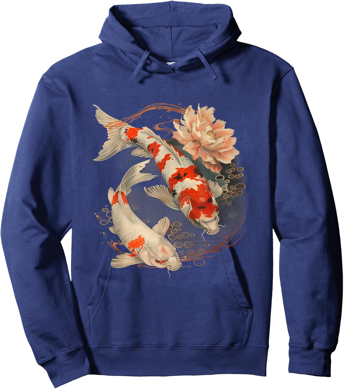 Koi Fish Lotus Japanese Pond Lover Japanese Koi Carp Fish Hoodie - Hoodie | Navy