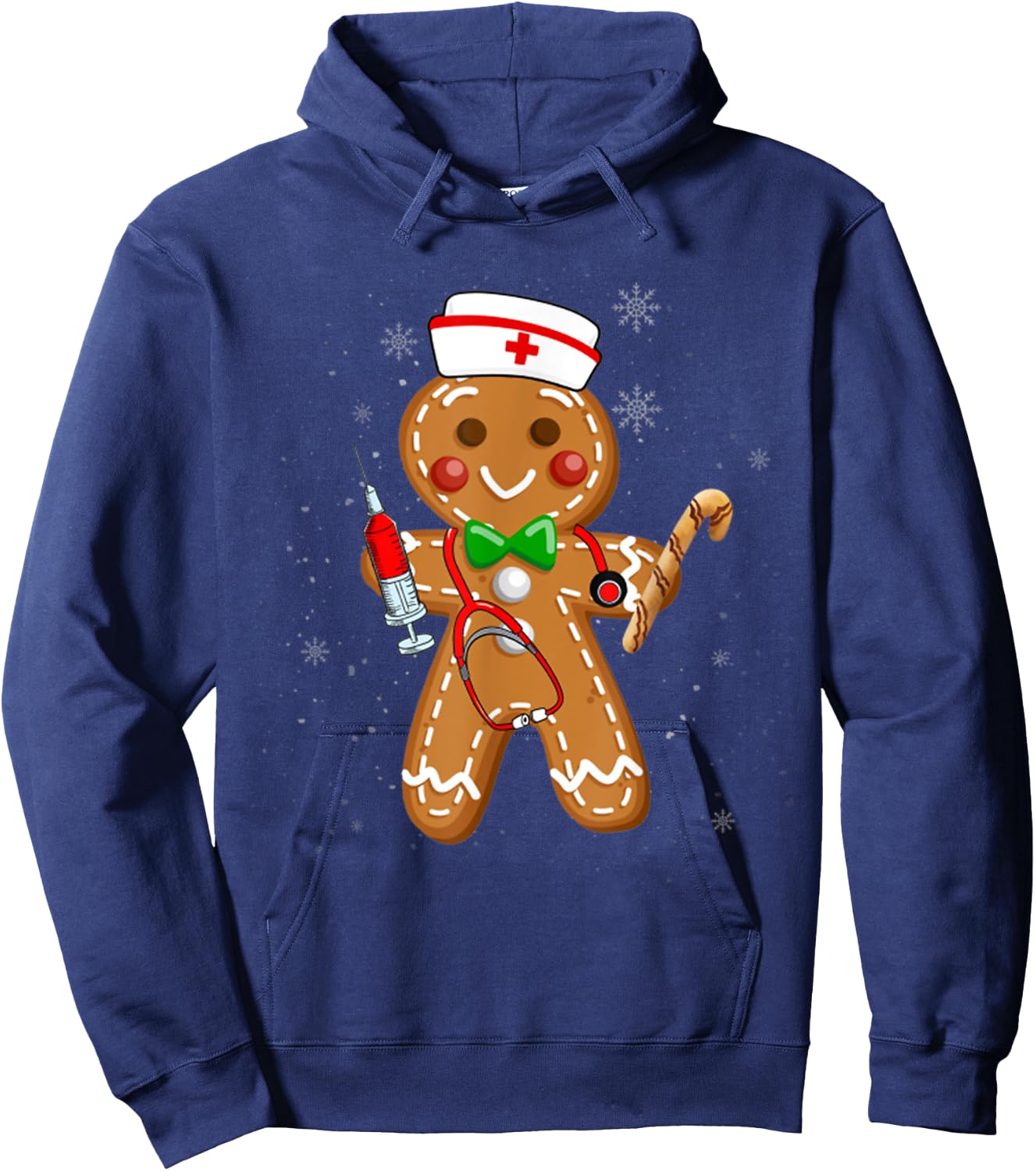 Christmas Gingerbread Nurse Cookie Costume Baking Xmas Hoodie - Hoodie | Navy