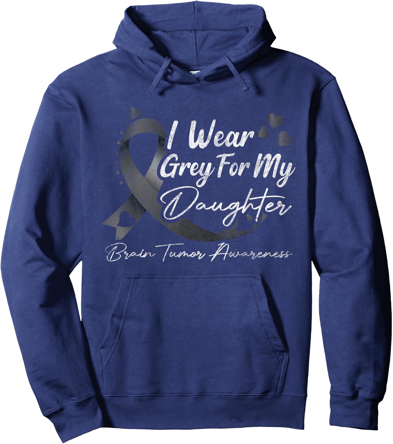 I Wear Grey For My Daughter Brain Tumor Awareness Hoodie - Hoodie | Navy