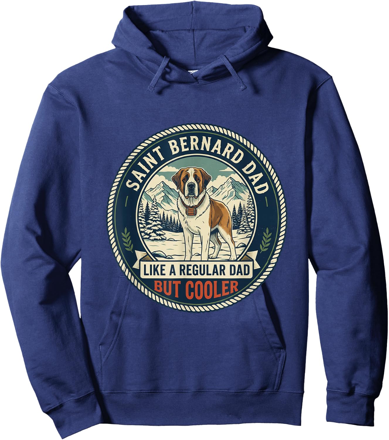 Saint Bernard Dad Like A Regular Dad But Cooler Dog Dad Hoodie - Hoodie | Navy