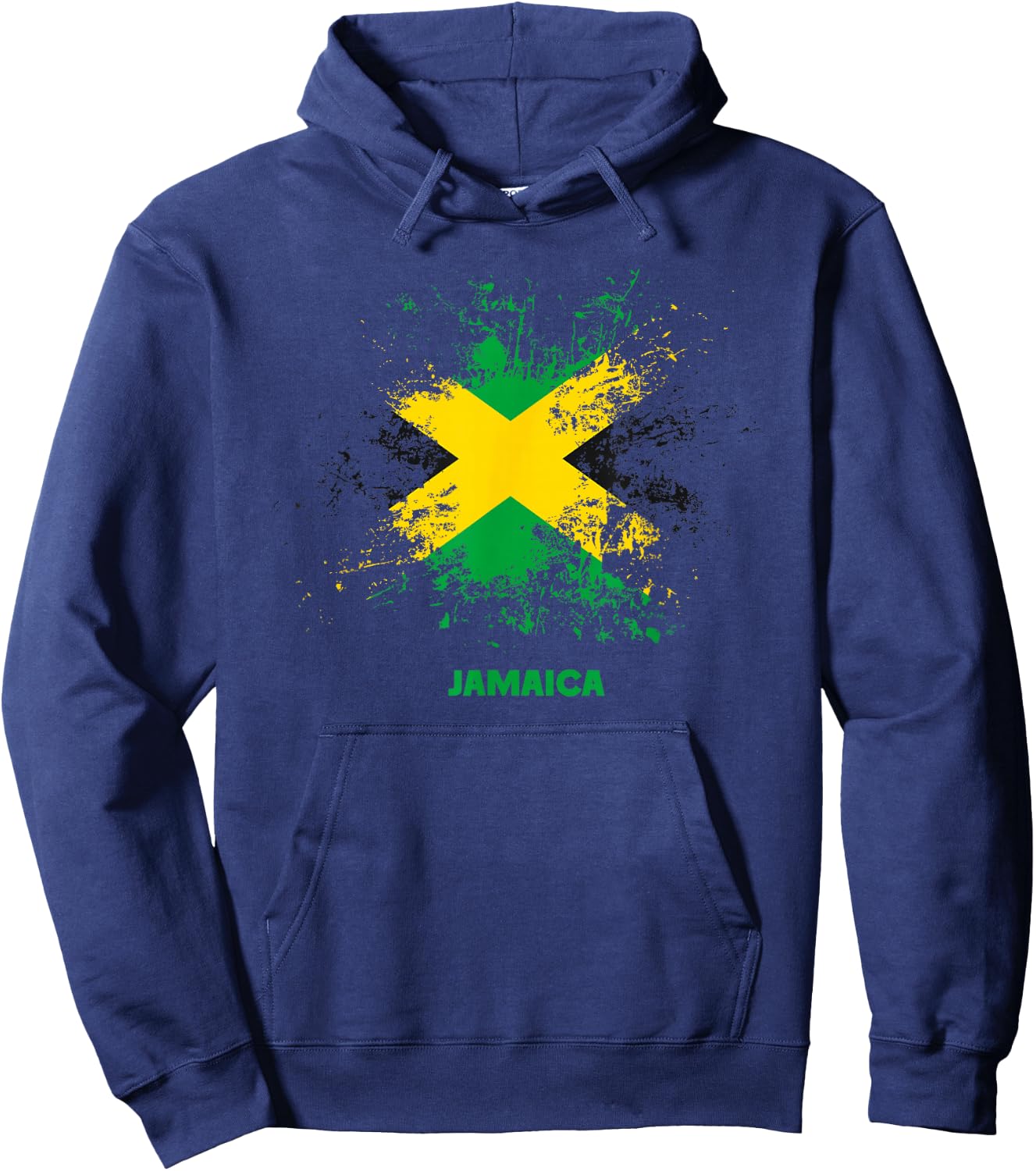 Jamaican Splatter Flag, Vintage Jamaica Flag Hoodie - Hoodie | Navy