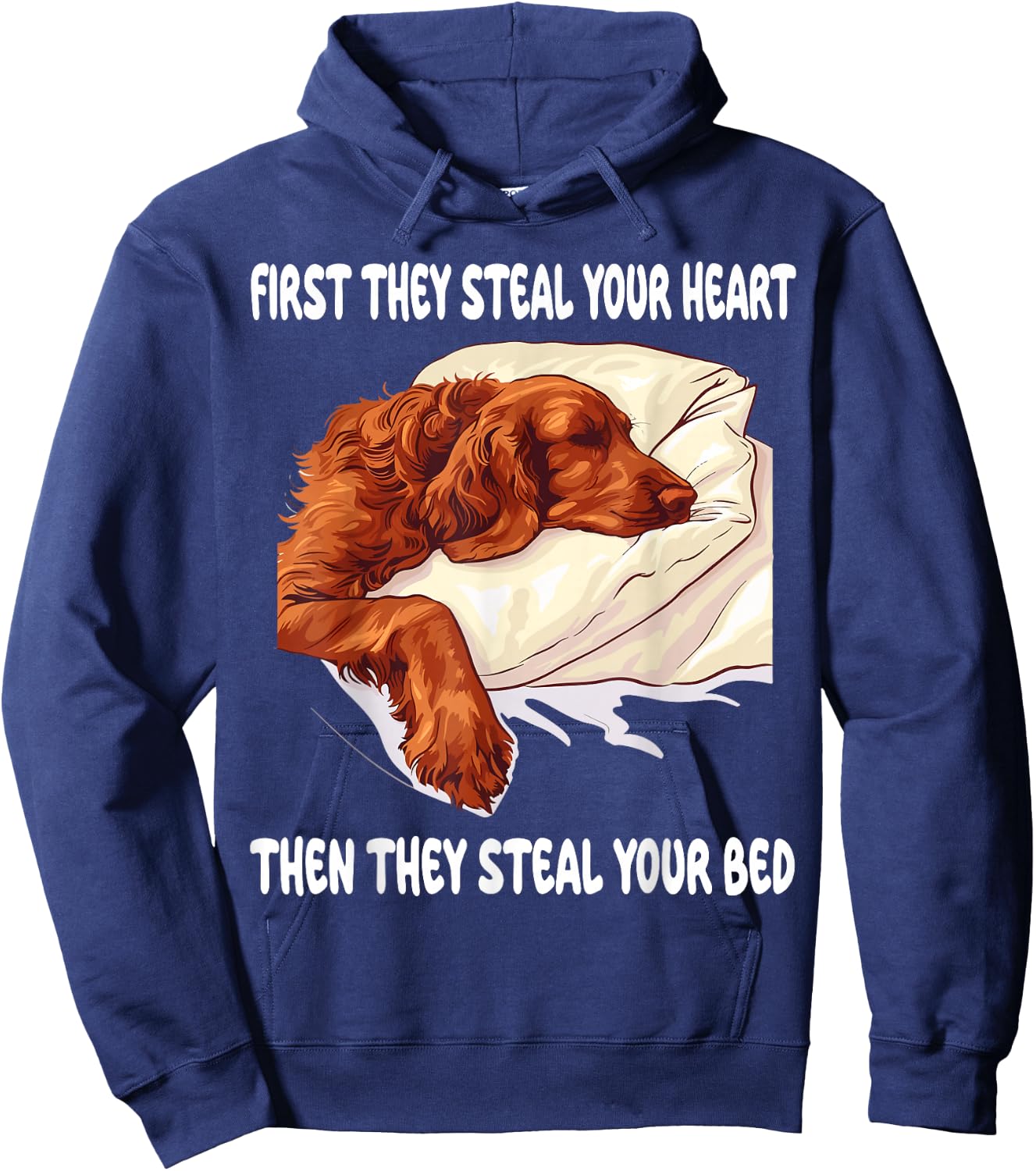 Irish Setter Sleeping Pajamas Nightgown Hoodie - Hoodie | Navy