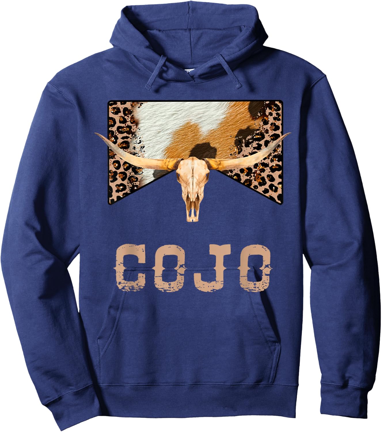 Retro Cojo Johnson Bull Skull Music Country 70s Cowboy Boots Hoodie - Hoodie | Navy
