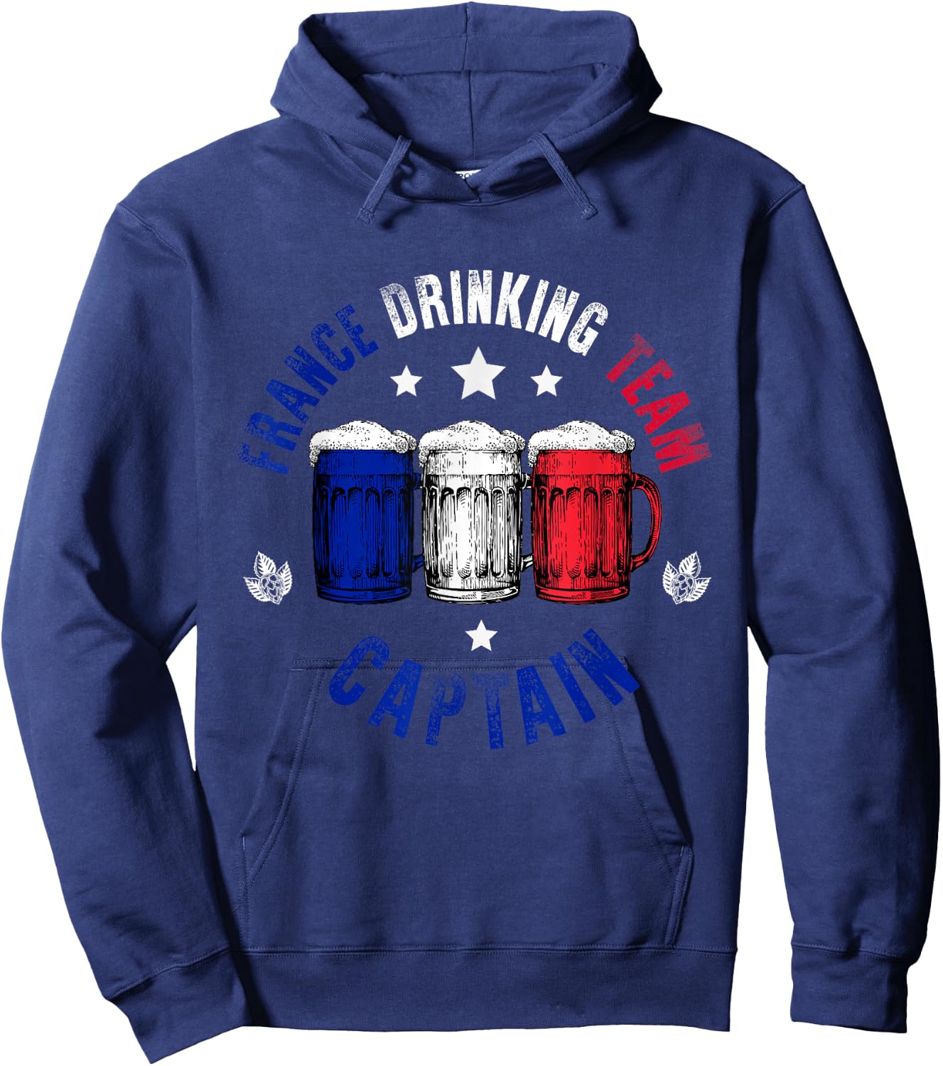 Drink Beer Can France Flag Funny Drinking France Team Hoodie - Hoodie | Navy