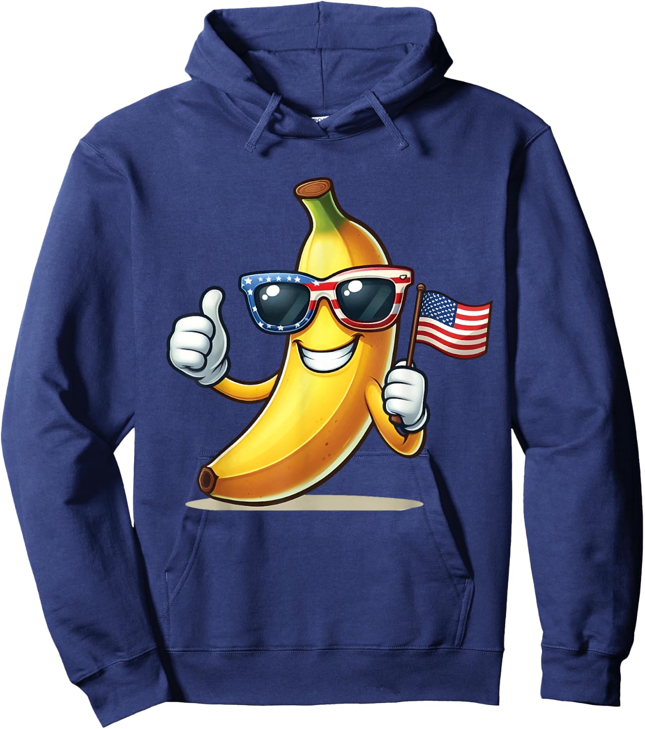 Patriotic Banana 4th Of July American Flag USA Sunglasses Hoodie - Hoodie | Navy