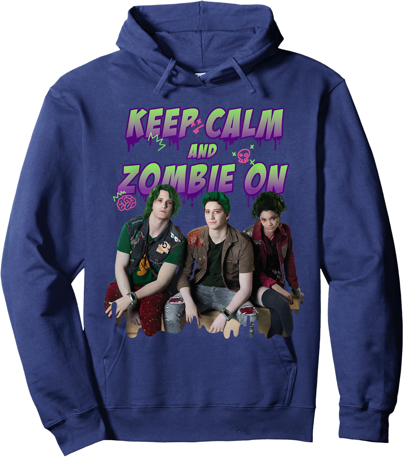 Disney Channel Zombies 2 Keep Calm and Zombie On Hoodie - Hoodie | Navy