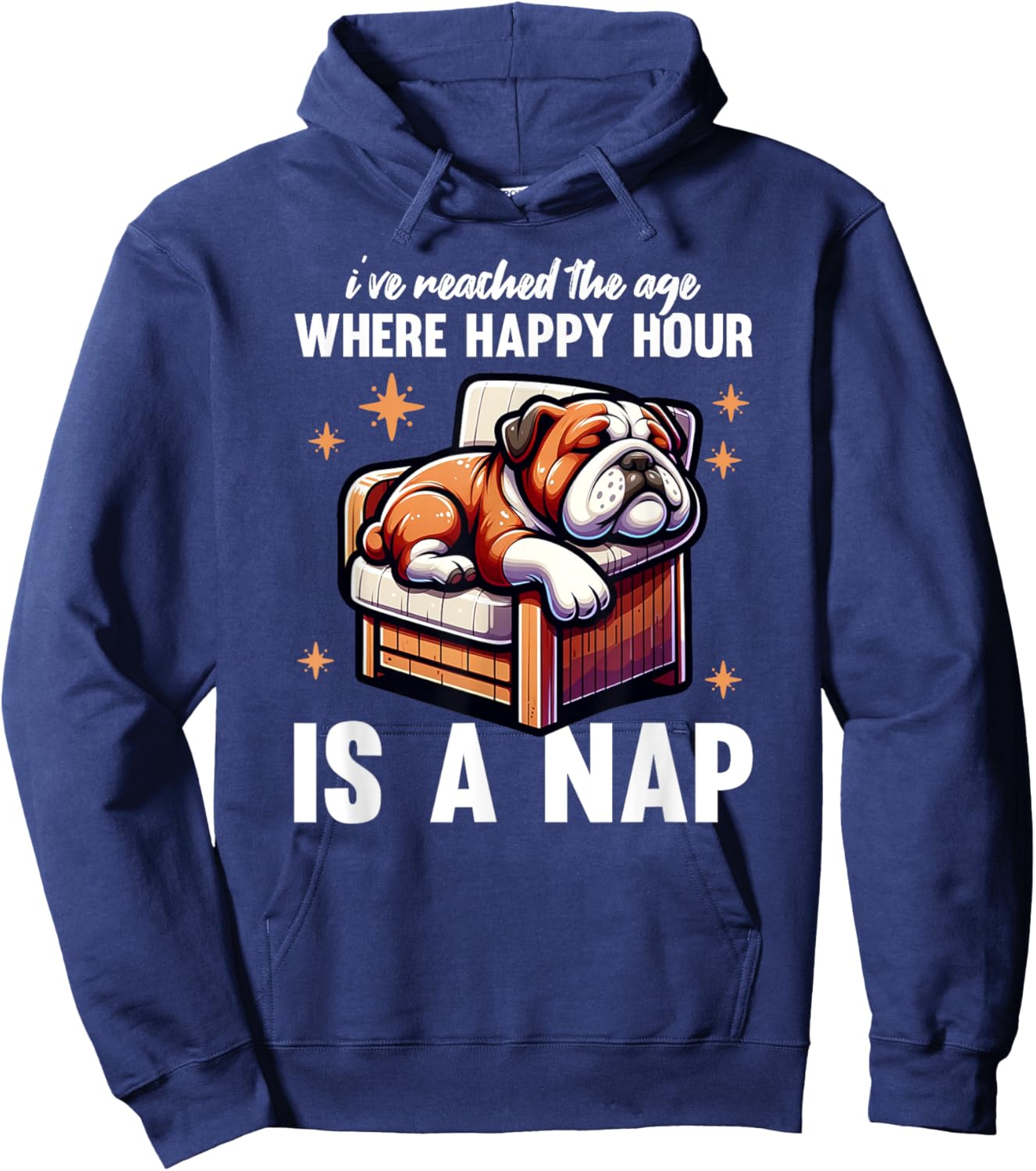 Happy Hour Is A Nap Funny Old Lady Napping Retired Design Hoodie - Hoodie | Navy