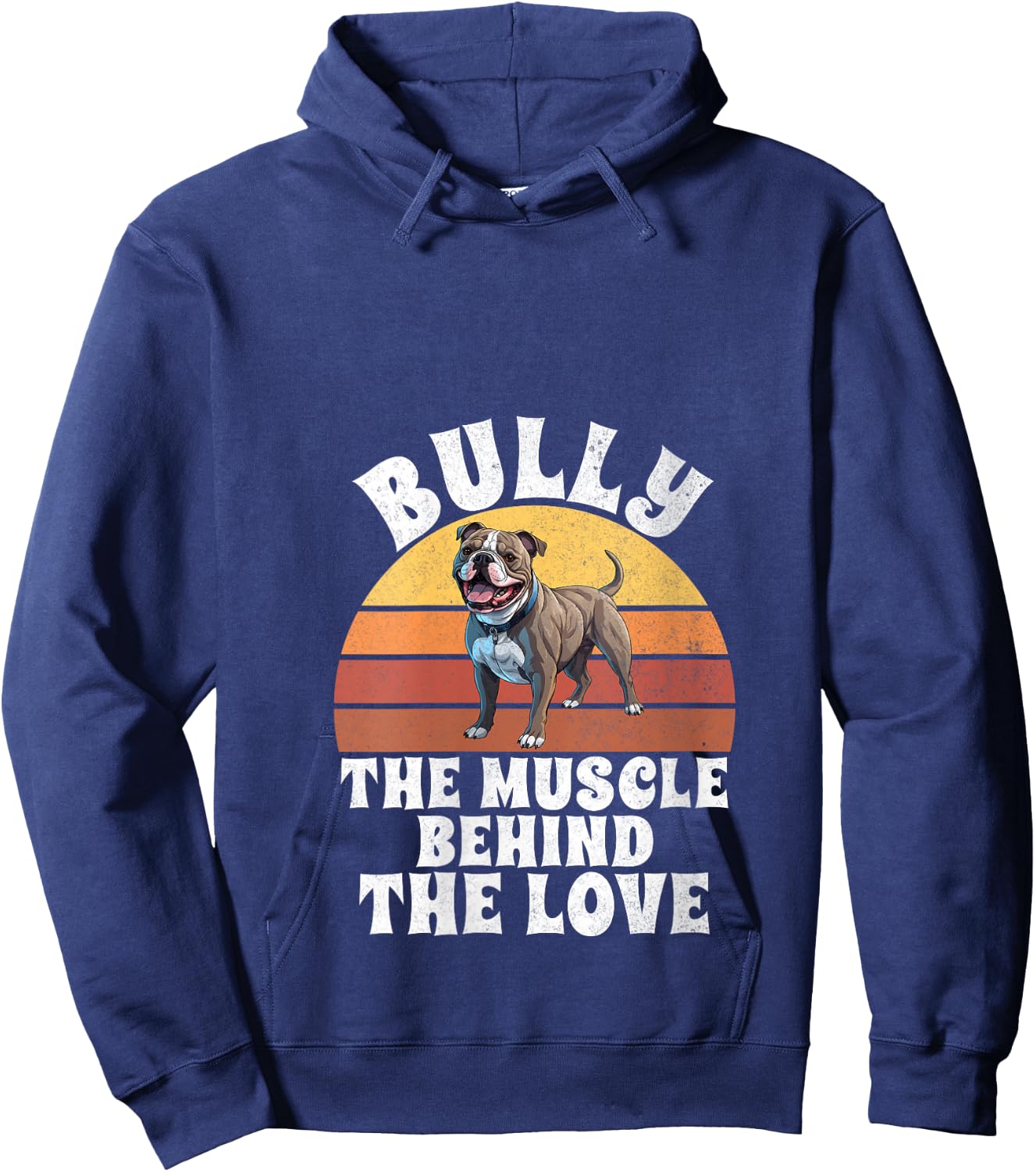 Bully The Muscle Behind the Love American Bully V-Neck Hoodie - Hoodie | Navy