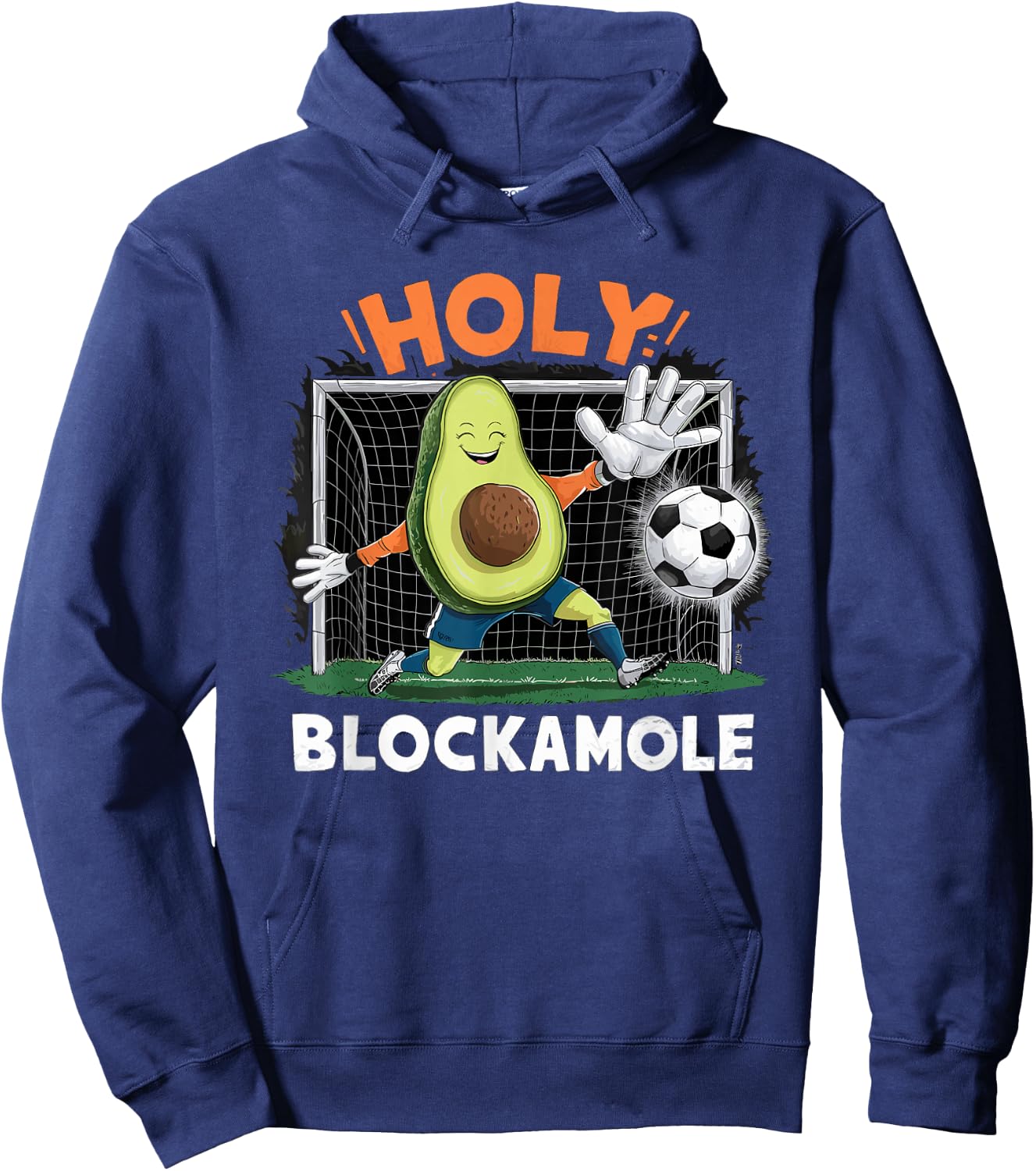 Avocado Football Player Holy Blockamole Cute Avocado Soccer Hoodie - Hoodie | Navy