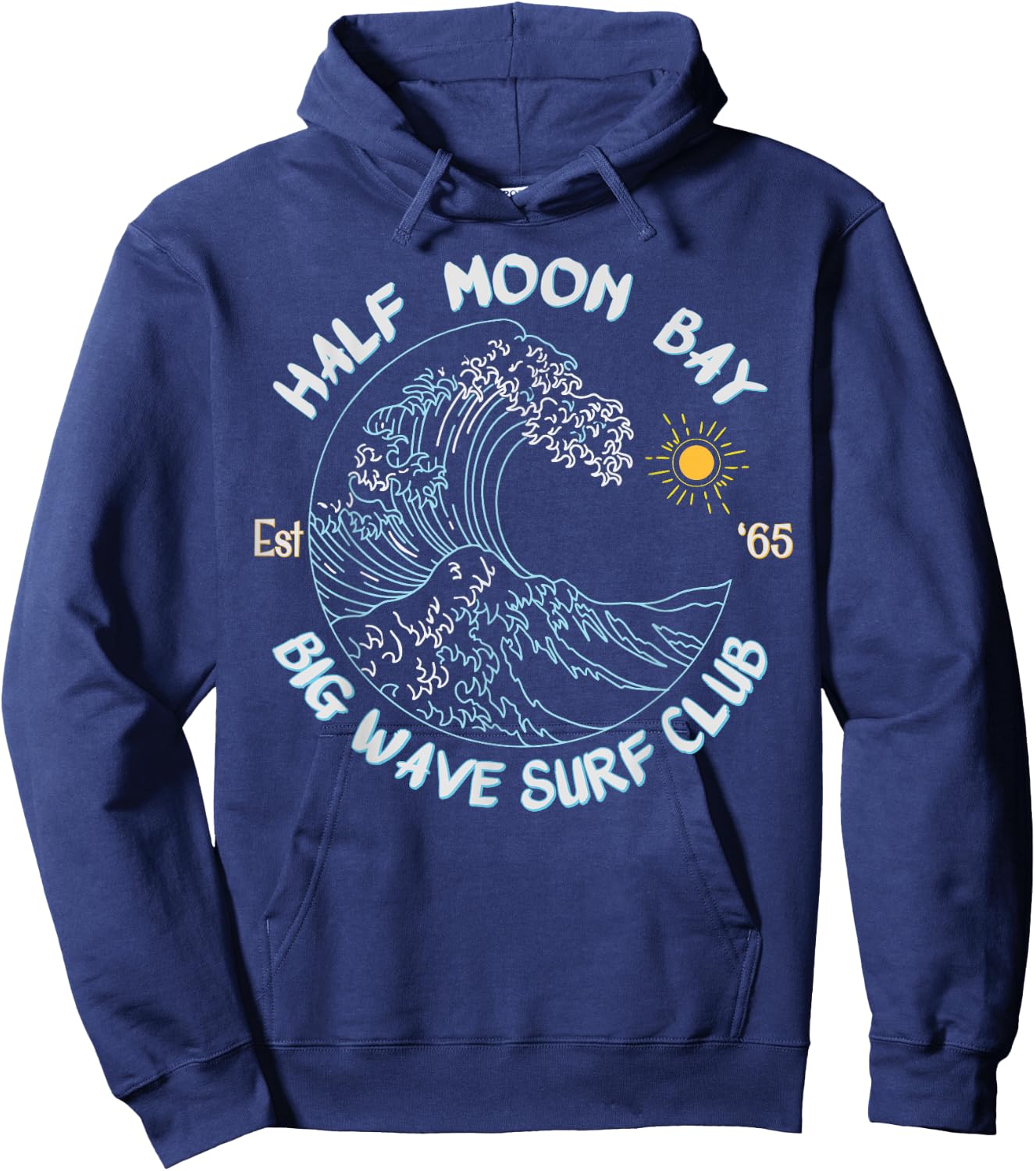 Half Moon Bay Big Wave Surf Club, surfing graphic Hoodie - Hoodie | Navy