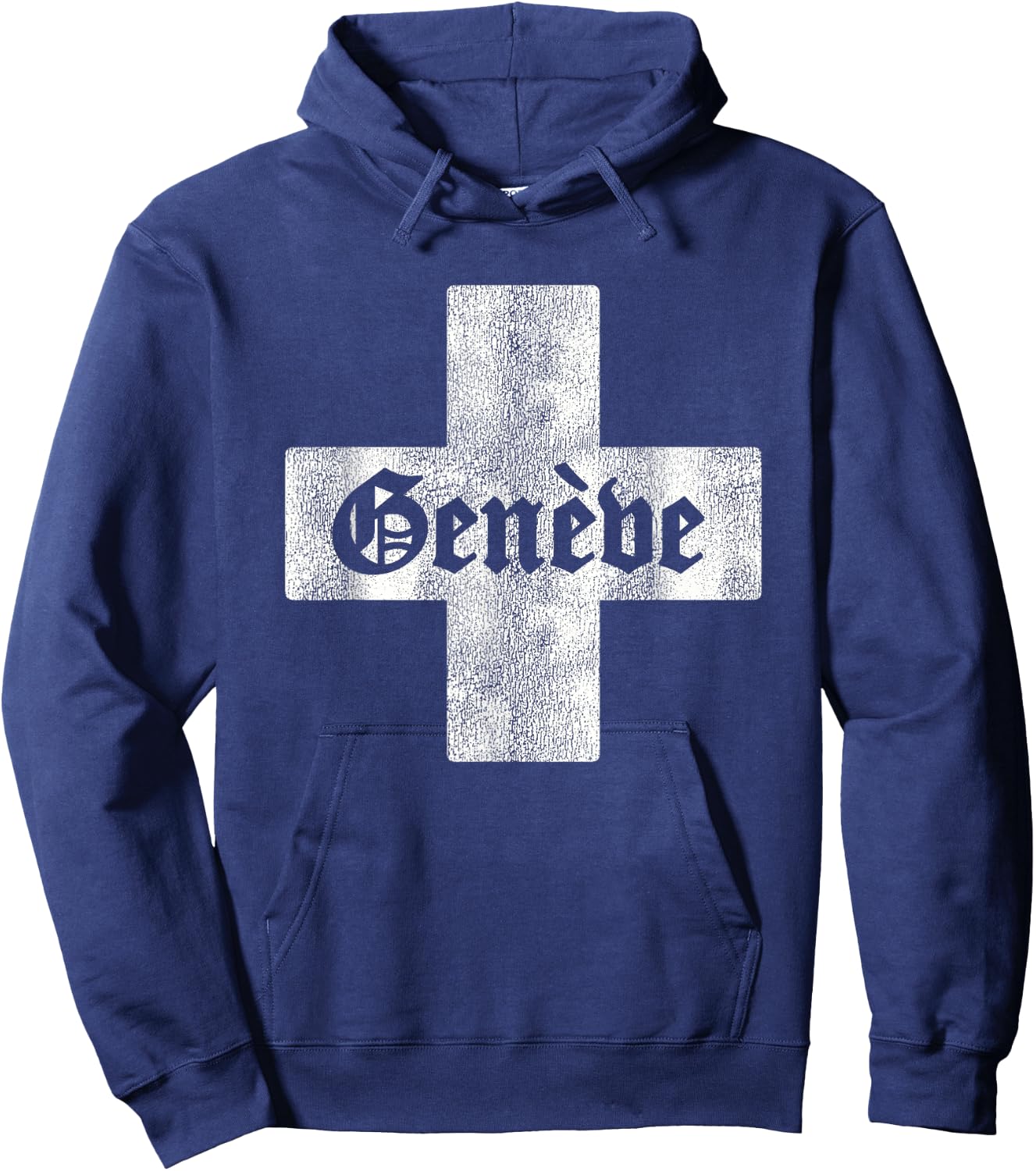 Retro Geneva Switzerland Souvenir Swiss Flag Men Women Kids Hoodie - Hoodie | Navy