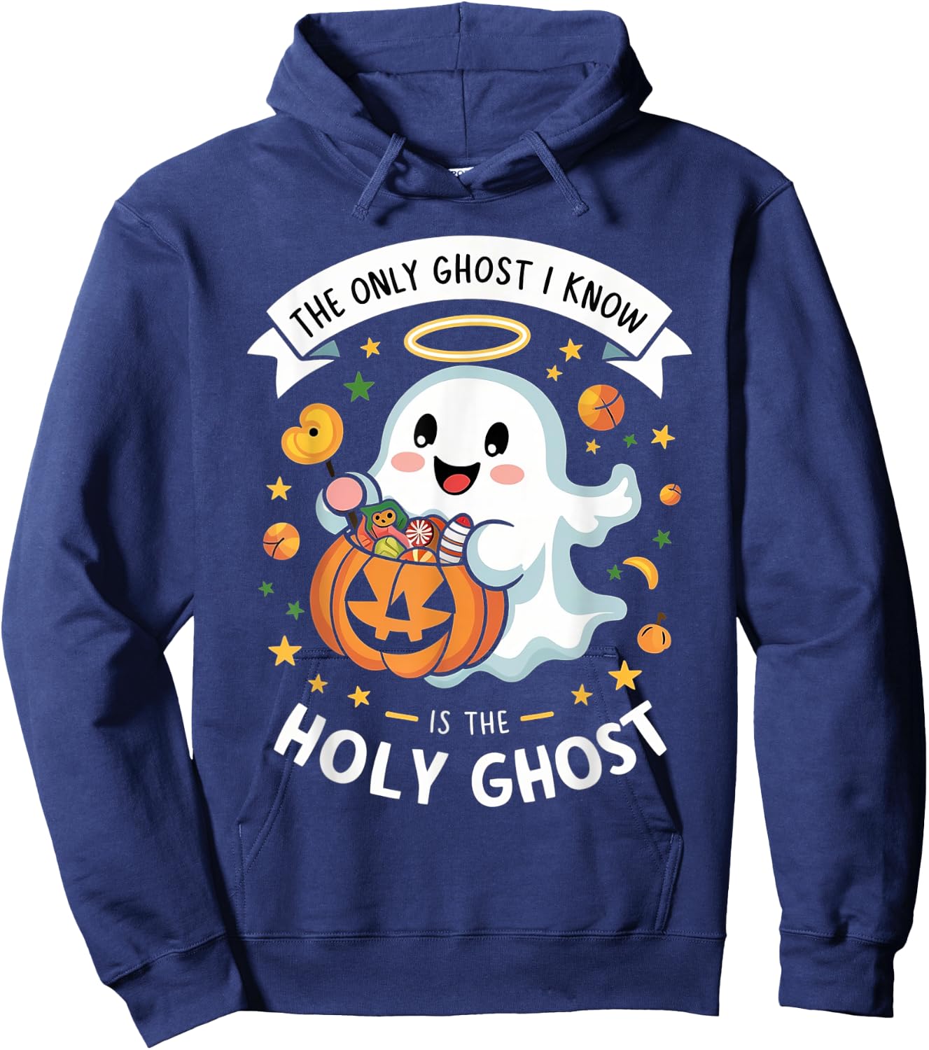 Christian Halloween Kids Only Ghost I Know is the Holy Ghost Hoodie - Hoodie | Navy