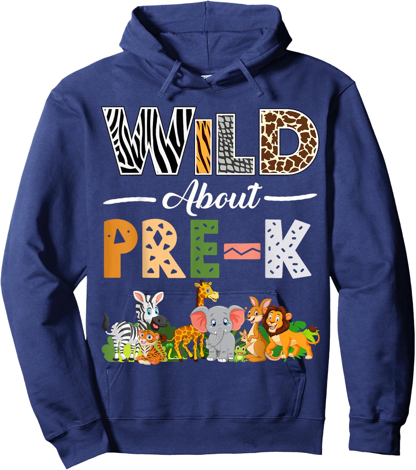 Pre-K Back To School Shirt for Teacher Kids Wild About Pre-K Hoodie - Hoodie | Navy