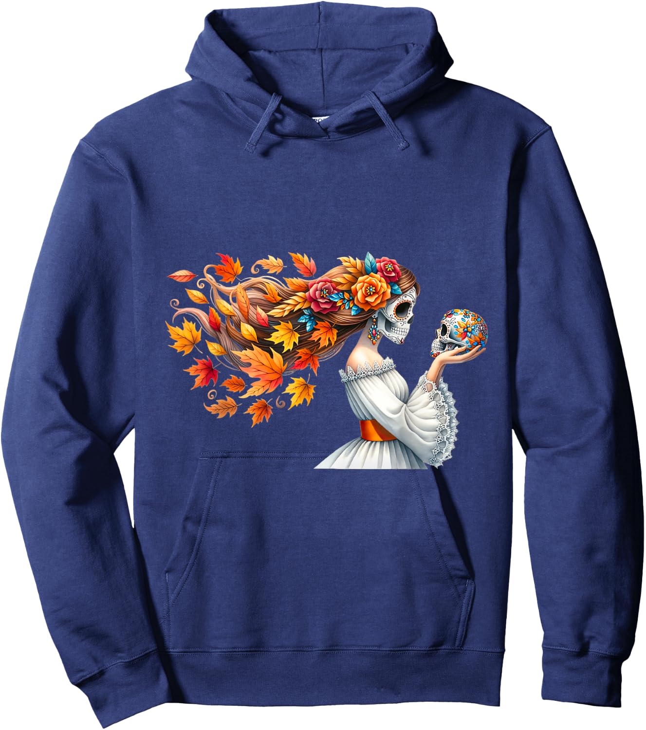 Dia De Los Muertos Catrina Flower Sugar Skull Mexican Women Hoodie - Hoodie | Navy