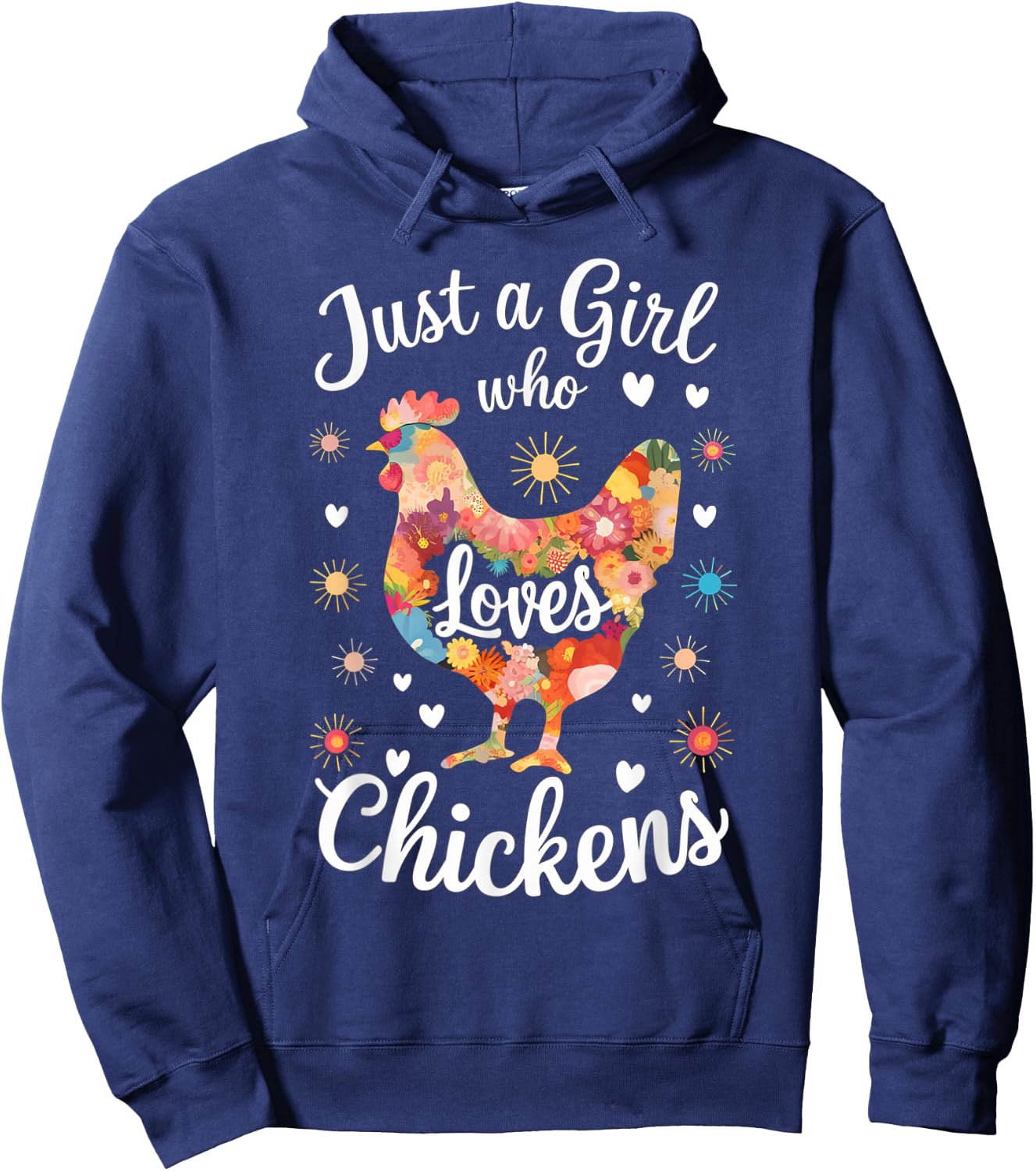 Just a Girl Who Loves Chickens Mom Chicken Shirts Hoodie - Hoodie | Navy