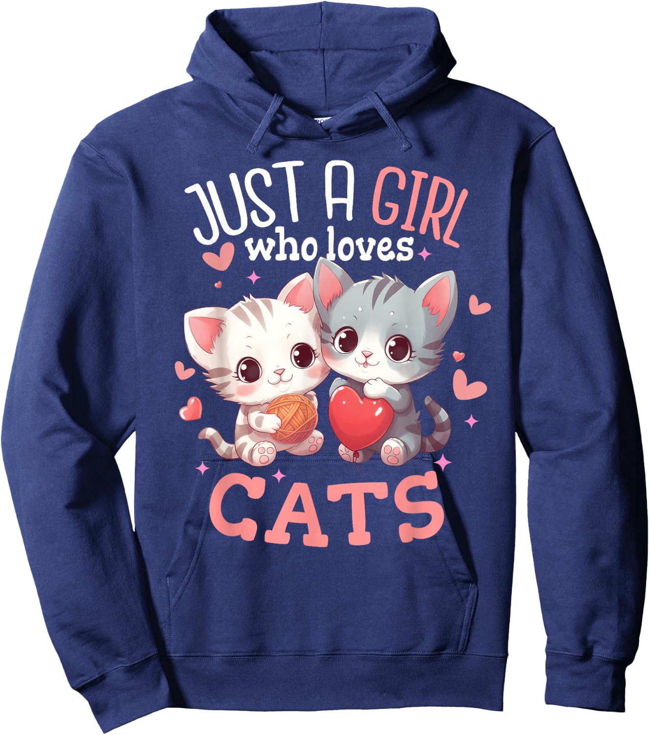 Just a girl who loves Cats Shirt Cute Cat lover Gifts Hoodie - Hoodie | Navy