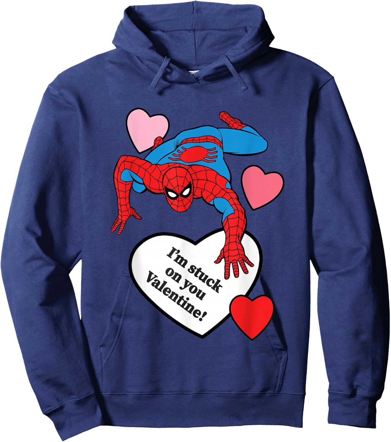 Marvel Spider-Man Valentine's Day I'm Stuck On You Couples Hoodie - Hoodie | Navy