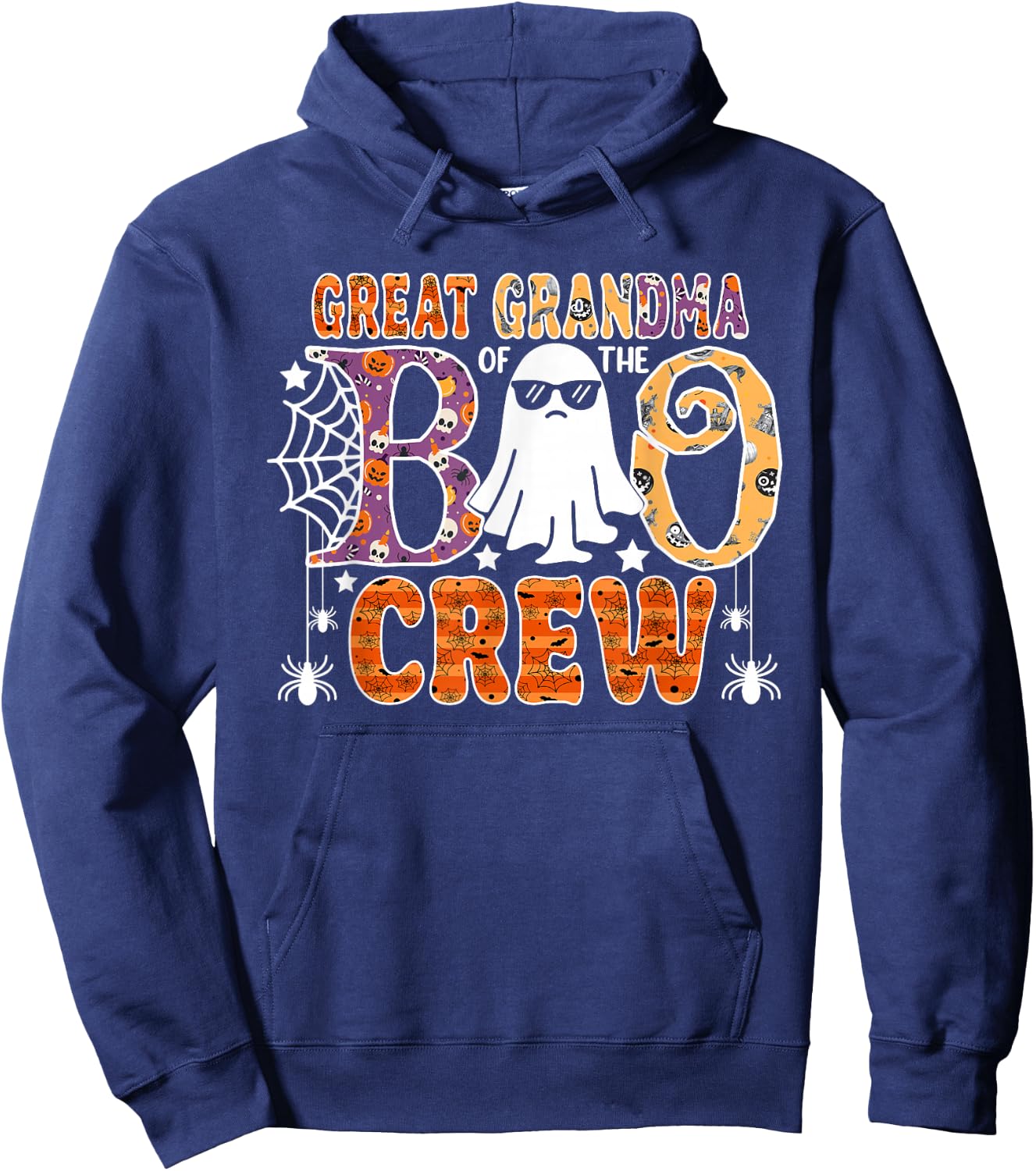 Great Grandma Of The Boo Crew Halloween Family Matching Hoodie - Hoodie | Navy