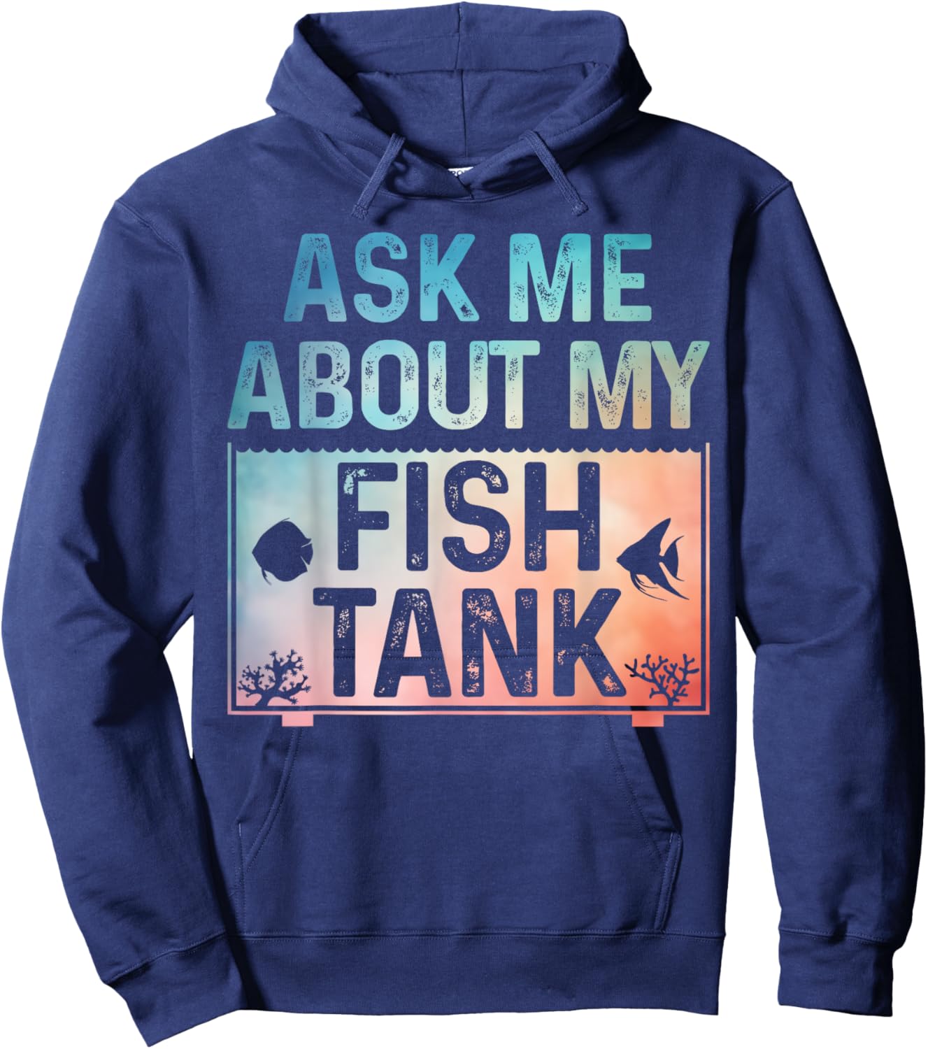 Funny Fish Tank Art Women Fish Tank Aquarium Lover Hoodie - Hoodie | Navy