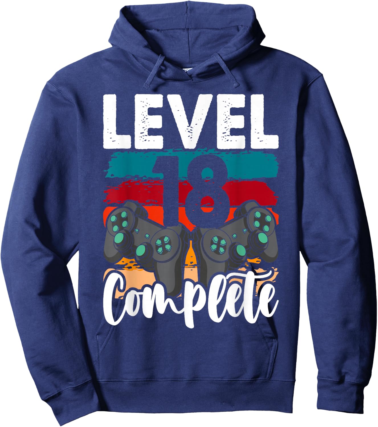 Level 18 Complete Vintage 18th Wedding Anniversary Hoodie - Hoodie | Navy