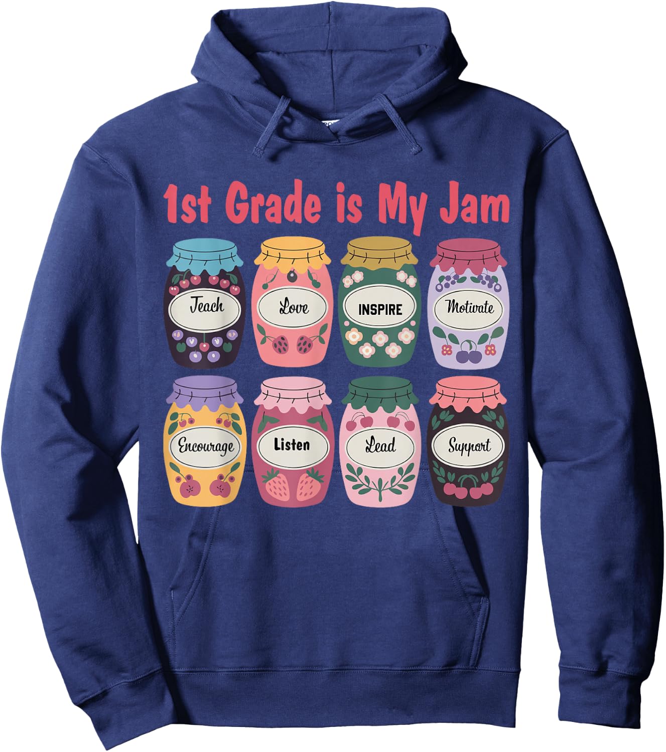 1st Grade Is My Jam Back To School Teacher Students Kids Hoodie - Hoodie | Navy