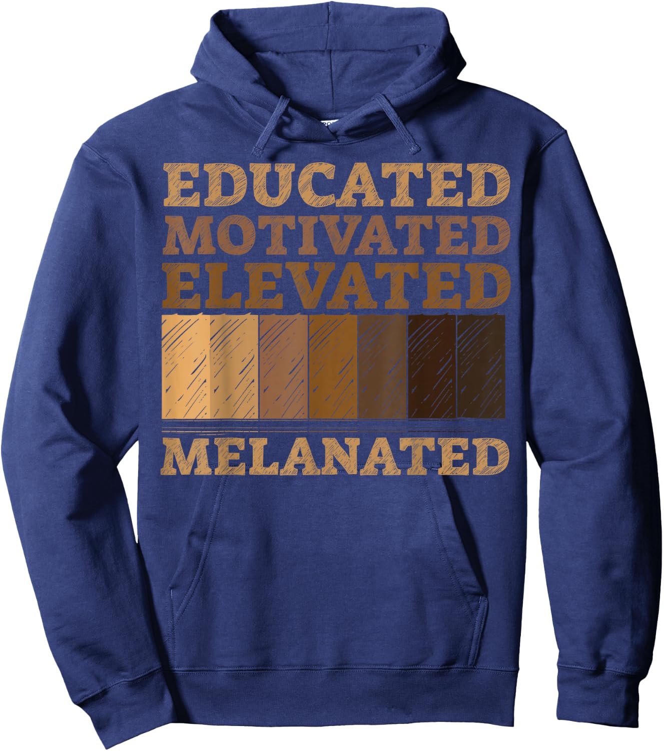 Educated Motivated Elevated Melanated Melanin Black Pride Hoodie - Hoodie | Navy