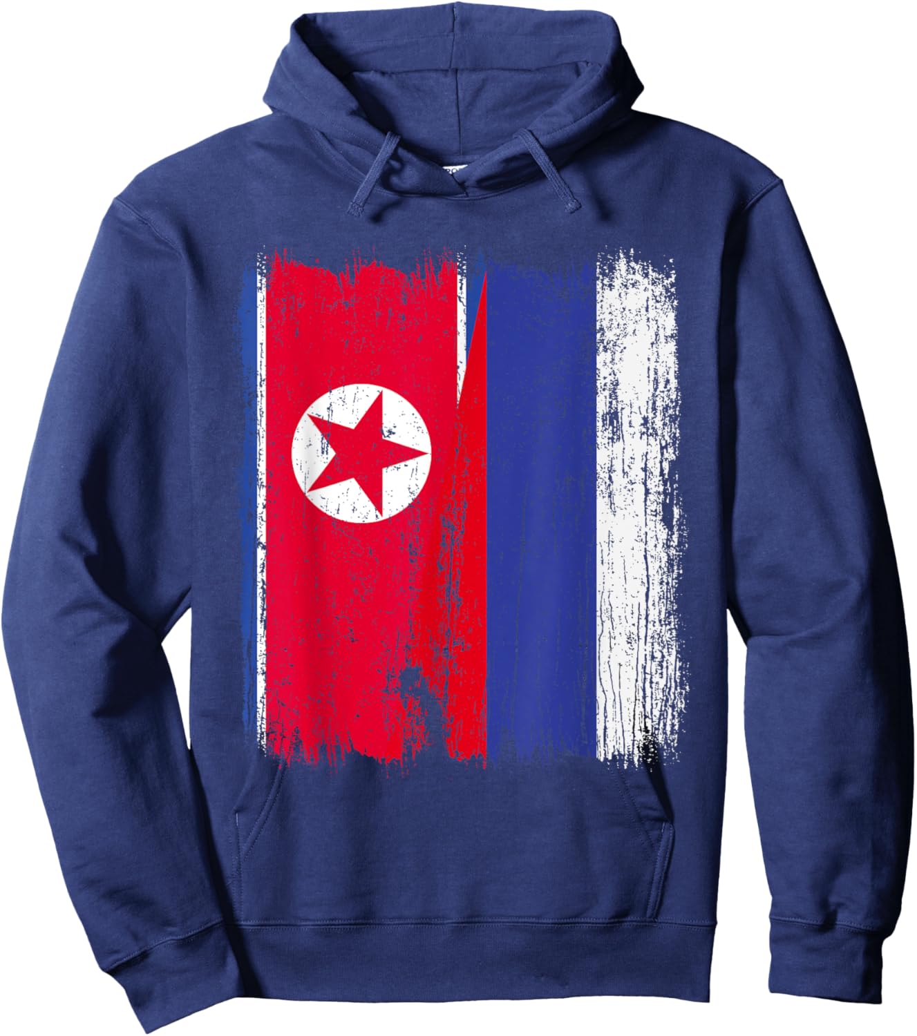 North Korea Russia Half Flag North Korean Russian Jersey Hoodie - Hoodie | Navy