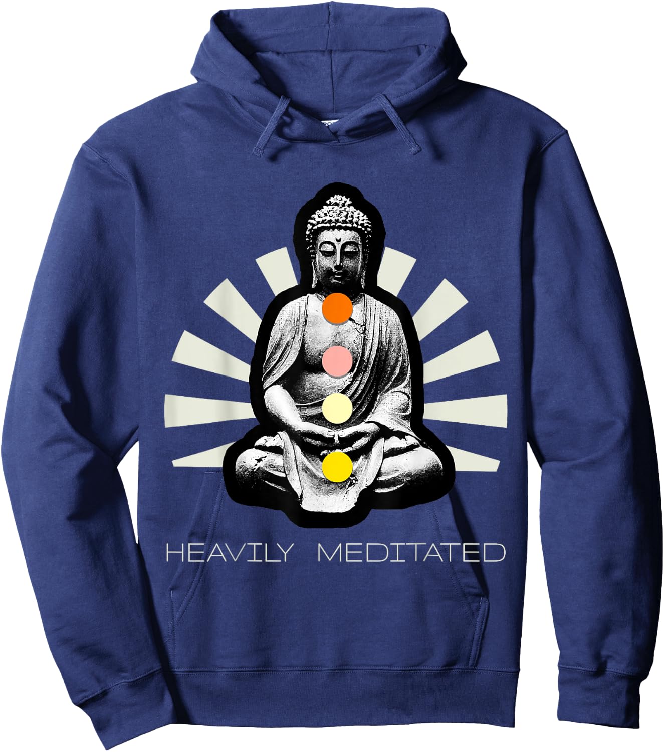 Heavily Meditated Funny Yoga Cool Yogis Pose Gift Hoodie - Hoodie | Navy