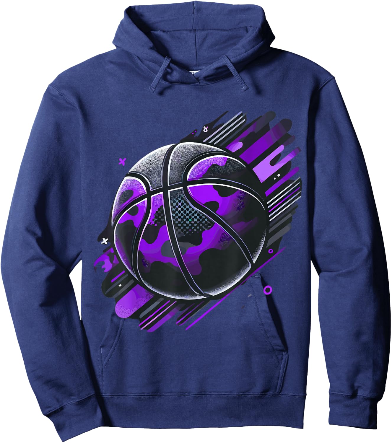 Magical and Funny Basketball Gifts Purple Camouflage Hoodie - Hoodie | Navy
