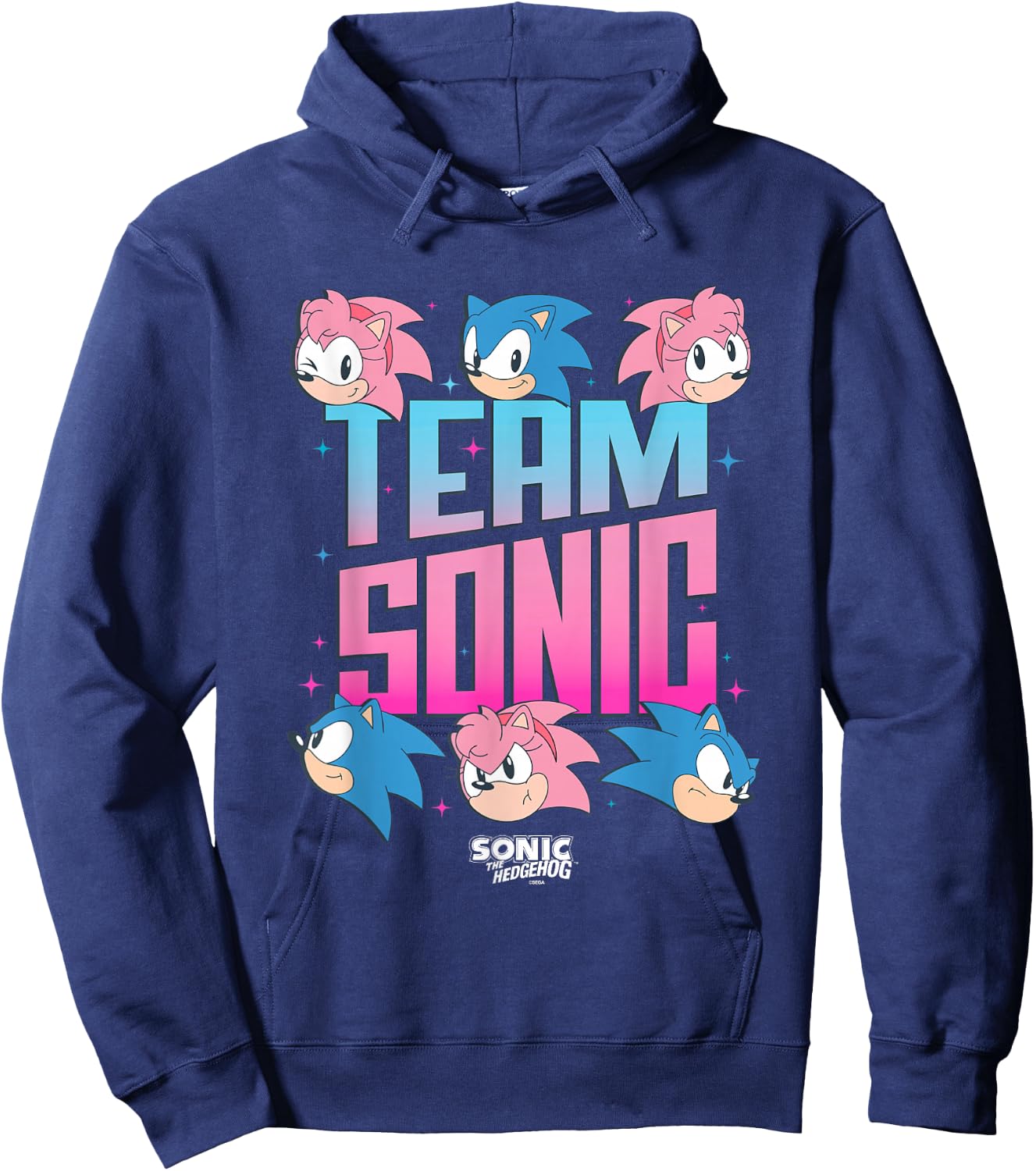 Sonic The Hedgehog Team Sonic Amy Rose Retro Logo Hoodie - Hoodie | Navy