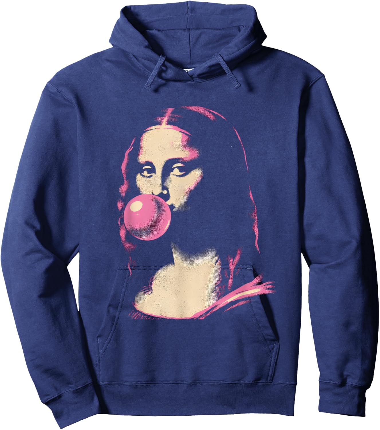 Mona-Lisa Blowing Bubble Gum - Funny Vintage Graphic Gum Hoodie - Hoodie | Navy