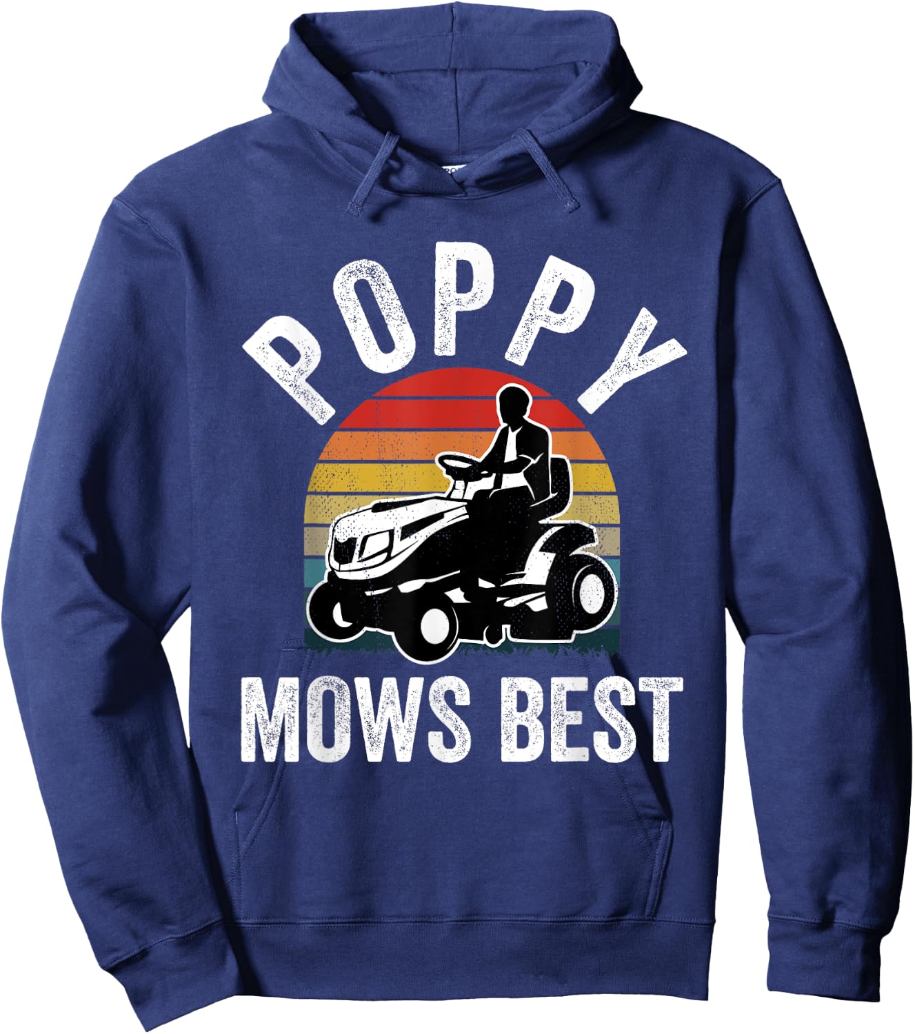 Poppy Mows Best Funny Gardener Lawn Care Father's Day Hoodie - Hoodie | Navy